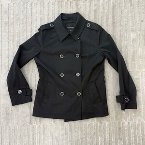Weatherproof Garment Company Black Double Breasted Trench Rain Coat Size Medium